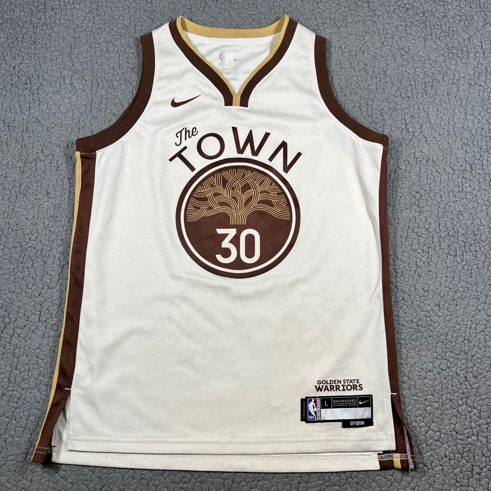 Nike Golden State Warriors Stephen Curry The Town City Jersey 30 Boys Size L